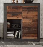 Kommode Ward in Old Used Wood Shabby Design mit Matera grau Anrichte 92 x 104 cm