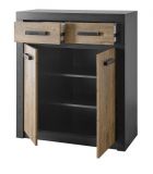 Kommode Beveren in Kastanie und Fresco grau 92 x 105 cm