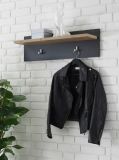 Garderobenpaneel Beveren in Kastanie und Fresco grau Flur Wandgarderobe 80 x 23 cm