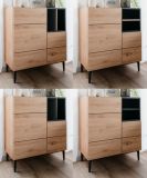 Kommode Liam in Artisan Eiche und schwarz 80 x 90 cm