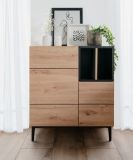 Kommode Liam in Artisan Eiche und schwarz 80 x 90 cm