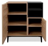 Kommode Liam in Artisan Eiche und schwarz 80 x 90 cm