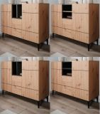 Kommode Liam in Artisan Eiche und schwarz 120 x 90 cm