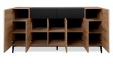 Sideboard Liam in Artisan Eiche und schwarz Anrichte 180 x 90 cm