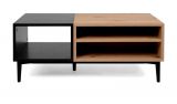 Couchtisch Liam in Artisan Eiche und schwarz Beistelltisch mit Schubkasten 100 x 55 cm
