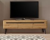 TV-Lowboard Ronson in Artisan Eiche und schwarz TV-Unterteil skandinavisch 160 x 50 cm