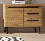 Kommode Ronson in Artisan Eiche und schwarz skandinavisch 107 x 83 cm