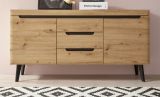 Sideboard Ronson in Artisan Eiche und schwarz Kommode skandinavisch 160 x 83 cm