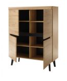 Highboard Ronson in Artisan Eiche und schwarz skandinavisch 107 x 134 cm