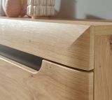 Wohnwand Ronson in Artisan Eiche und schwarz Wohnkombination 3-teilig skandinavisch 270 x 170 cm