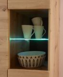 Wohnwand Ronson in Artisan Eiche und schwarz Wohnkombination 4-teilig skandinavisch 360 x 197 cm