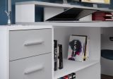 Schreibtisch Gamer in lichtgrau und wei Eckschreibtisch mit Schubkasten 160 - 200 x 92 cm Gamingtisch