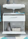 Badezimmer Waschbeckenunterschrank Monte in wei Hochglanz Badschrank 60 x 58 cm