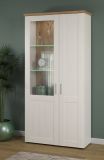 Vitrine Shade in Andersen Pinie wei und Artisan Eiche Landhaus Vitrinenschrank 95 x 194 cm