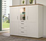 Highboard Shade in Andersen Pinie wei und Artisan Eiche Landhaus 159 x 140 cm