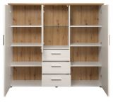 Highboard Shade in Andersen Pinie wei und Artisan Eiche Landhaus 159 x 140 cm