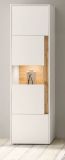 Vitrine Center in wei und Wotan Eiche Vitrinenschrank 50 x 197 cm