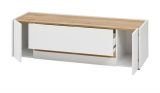 TV-Lowboard Center in wei und Wotan Eiche TV-Unterteil 140 x 40 cm