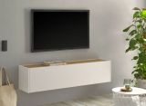 TV-Lowboard Center in wei und Wotan Eiche TV-Unterteil hngend 150 x 35 cm Hngeschrank