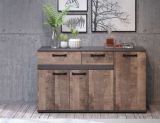 Sideboard Stripe in Eiche Tabak und Matera grau Kommode 142 x 83 cm