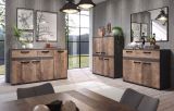 Sideboard Stripe in Eiche Tabak und Matera grau Kommode 142 x 83 cm