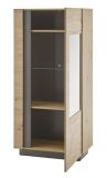 Vitrine Louna in Eiche Artisan und Graphit grau Vitrinenschrank 72 x 154 cm