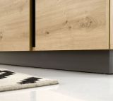 TV-Lowboard Louna in Eiche Artisan und Graphit grau TV-Unterteil 138 x 46 cm