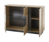 Sideboard Louna in Eiche Artisan und Graphit grau Kommode 138 x 91 cm