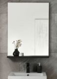 Badezimmer Spiegel Design-D in schwarz Badspiegel mit Ablage 60 x 85 cm