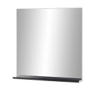 Badezimmer Spiegel Design-D in schwarz Badspiegel mit Ablage 80 x 85 cm