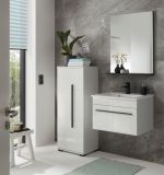 Badmbel Set Design-D in wei Hochglanz und schwarz Badkombination MIT Waschbecken 60 x 200 cm