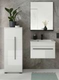 Badm�bel Set Design-D in wei� Hochglanz und schwarz Badkombination MIT Waschbecken 115 x 200 cm