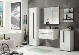 Badm�bel Set Design-D in wei� Hochglanz und schwarz Badkombination MIT Waschbecken 115 x 200 cm