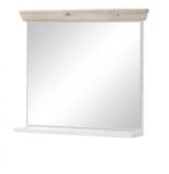 Badezimmer Spiegel Rovola in Pinie wei / Oslo Pinie Landhaus Badspiegel mit Ablage 80 x 72 cm