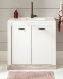 Waschbeckenunterschrank MIT Waschbecken Rovola in Pinie wei / Oslo Pinie Landhaus Waschtisch Set 81 x 85 cm