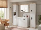 Waschbeckenunterschrank MIT Waschbecken Rovola in Pinie wei / Oslo Pinie Landhaus Waschtisch Set 81 x 85 cm