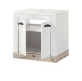 Badkombination Rovola in Pinie wei / Oslo Pinie Landhaus Badmbel Set 3-tlg. 122 x 200 cm