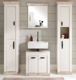 Badkombination Rovola in Pinie wei / Oslo Pinie Landhaus Badmbel Set 4-tlg. 184 x 200 cm