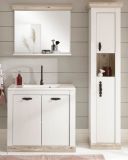 Badkombination Rovola in Pinie wei / Oslo Pinie Landhaus Badmbel Set 4-tlg. MIT Waschbecken 143 x 200 cm