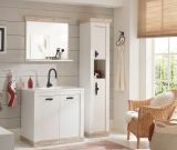 Badkombination Rovola in Pinie wei� / Oslo Pinie Landhaus Badm�bel Set 4-tlg. MIT Waschbecken 143 x 200 cm