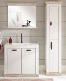 Badkombination Rovola in Pinie wei / Oslo Pinie Landhaus Badmbel Set 4-tlg. MIT Waschbecken 143 x 200 cm