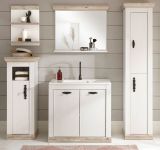 Badkombination Rovola in Pinie wei / Oslo Pinie Landhaus Badmbel Set 6-tlg. MIT Waschbecken 205 x 200 cm