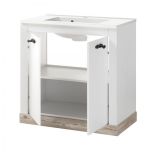 Badkombination Rovola in Pinie wei / Oslo Pinie Landhaus Badmbel Set 4-tlg. MIT Waschbecken 166 x 200 cm