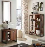 Badezimmer Regal Auburn in Eiche Stirling und Matera grau Badregal 90 x 140 cm