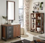 Badezimmer Regal Auburn in Eiche Stirling und Matera grau Badregal 90 x 140 cm