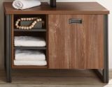 Badezimmer Waschbeckenunterschrank Auburn in Eiche Stirling und Matera grau Badmbel Unterschrank 81 x 62 cm