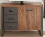 Badezimmer Waschbeckenunterschrank Auburn in Eiche Stirling und Matera grau Badmbel Unterschrank 81 x 62 cm