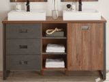 Doppelwaschtisch Auburn in Eiche Stirling und Matera grau Waschtisch Set inkl. 2 x Waschbecken 138 x 75 cm