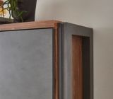 Badmbel Set 2-teilig Auburn in Eiche Stirling und Matera grau Badkombination Waschbeckenunterschrank und Spiegel 61 x 205 cm