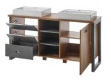 Badmbel Set 6-teilig Auburn in Eiche Stirling und Matera grau Doppelwaschtisch inkl. 2 x Waschbecken 208 x 205 cm Badkombination